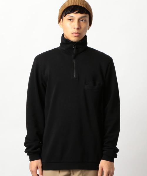green label relaxing（グリーンレーベルリラクシング）の「[ユニバーサルワークス] SC★UNIVERSAL WORKS  DIAG LOOP/B ハーフジップ プルオーバー ◆（スウェット・メンズ・ブラック/ベージュ・SMALL/MEDIUM/LARGE）」の4枚目の写真