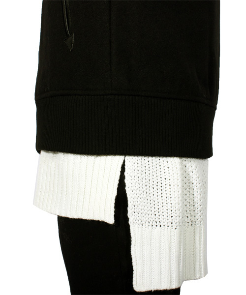 ８(eight)（エイト）の「メルトン スタジャン 袖切替 PUレザー（スタジャン・メンズ・チャコールグレー/ブラック/ネイビー/グレー/レッド/キャメル・SMALL/MEDIUM/LARGE/X-LARGE/XX-LARGE）」の21枚目の写真