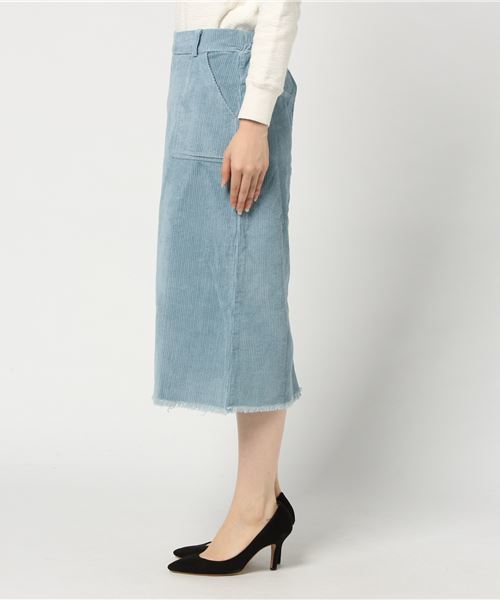 MERLOT（メルロー）の「コーデュロイフロントスリットスカート1389（スカート・レディース・ライトブルー/ブラック/ベージュ/グレー・FREE）」の15枚目の写真