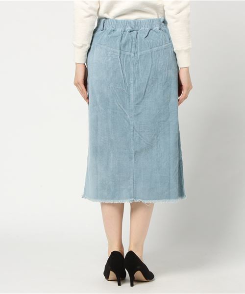 MERLOT（メルロー）の「コーデュロイフロントスリットスカート1389（スカート・レディース・ライトブルー/ブラック/ベージュ/グレー・FREE）」の18枚目の写真
