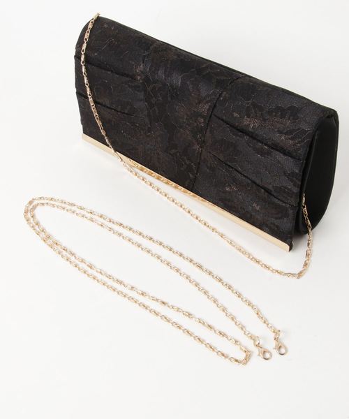 reca(レカ)の「《結婚式やパーティーに》ゴールド透かしデザイン3WAYクラッチバック(クラッチバッグ・レディース・ベージュ/ブラック・FREE)」の3枚目の写真