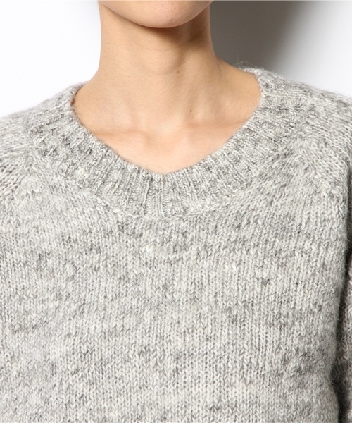 BEARDSLEY（ビアズリー）の「MIXローゲージニット（ニット/セーター・レディース・ベージュ/グレー/オレンジ・FREE）」の9枚目の写真