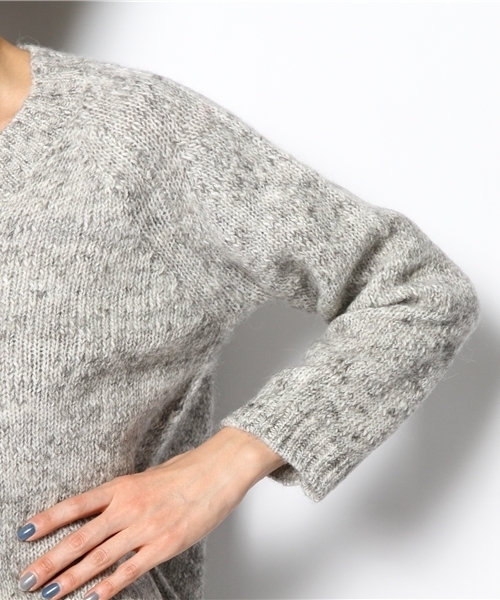 BEARDSLEY（ビアズリー）の「MIXローゲージニット（ニット/セーター・レディース・ベージュ/グレー/オレンジ・FREE）」の6枚目の写真