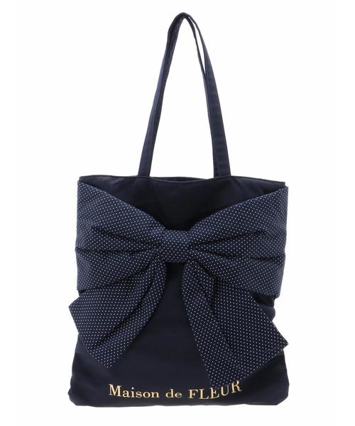 Maison de FLEUR（メゾンドフルール）の「・ドットリボントートバッグ 