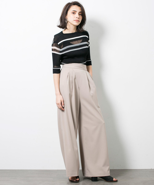 STUDIOUS(ステュディオス)の「【STUDIOUS】ワンショルダーワイドサロペット(サロペット/オーバーオール・レディース・ブラック/ベージュ・1/0)」の12枚目の写真