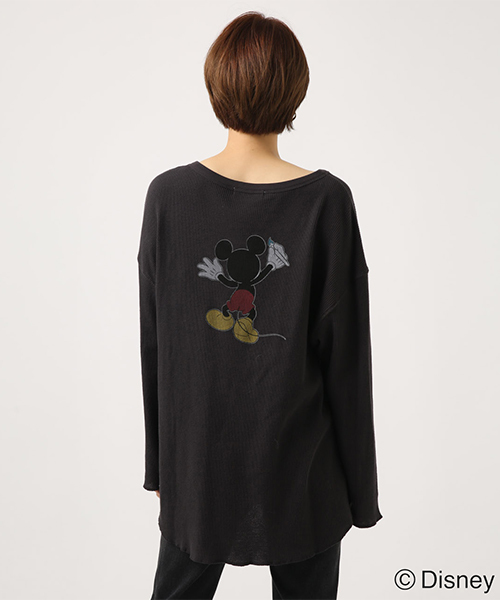 AZUL by moussy(アズールバイマウジー)の「PAINT MICKEY サーマルプルオーバー(Tシャツ/カットソー・レディース・オフホワイト/ライトブラック・SMALL/MEDIUM)」の10枚目の写真