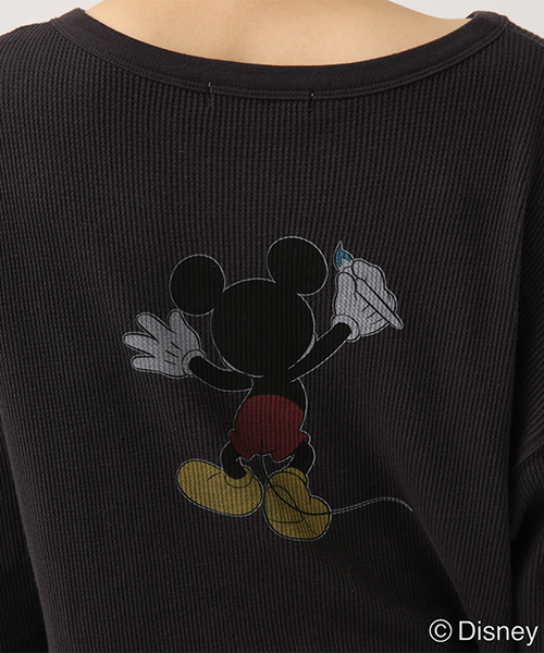 AZUL by moussy(アズールバイマウジー)の「PAINT MICKEY サーマルプルオーバー(Tシャツ/カットソー・レディース・オフホワイト/ライトブラック・SMALL/MEDIUM)」の11枚目の写真