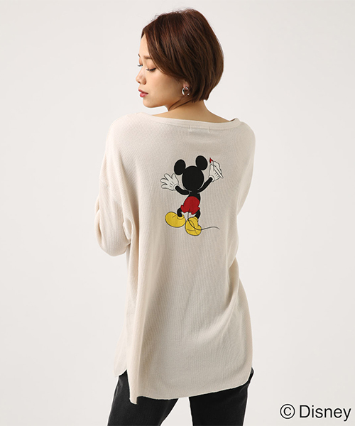 AZUL by moussy(アズールバイマウジー)の「PAINT MICKEY サーマルプルオーバー(Tシャツ/カットソー・レディース・オフホワイト/ライトブラック・SMALL/MEDIUM)」の14枚目の写真