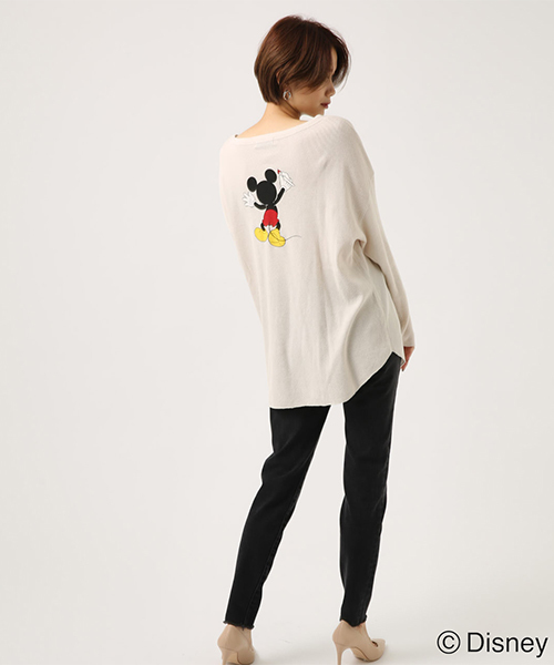 AZUL by moussy(アズールバイマウジー)の「PAINT MICKEY サーマルプルオーバー(Tシャツ/カットソー・レディース・オフホワイト/ライトブラック・SMALL/MEDIUM)」の15枚目の写真