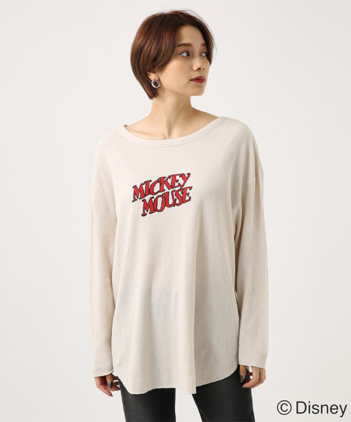 AZUL by moussy(アズールバイマウジー)の「PAINT MICKEY サーマルプルオーバー(Tシャツ/カットソー・レディース・オフホワイト/ライトブラック・SMALL/MEDIUM)」の16枚目の写真