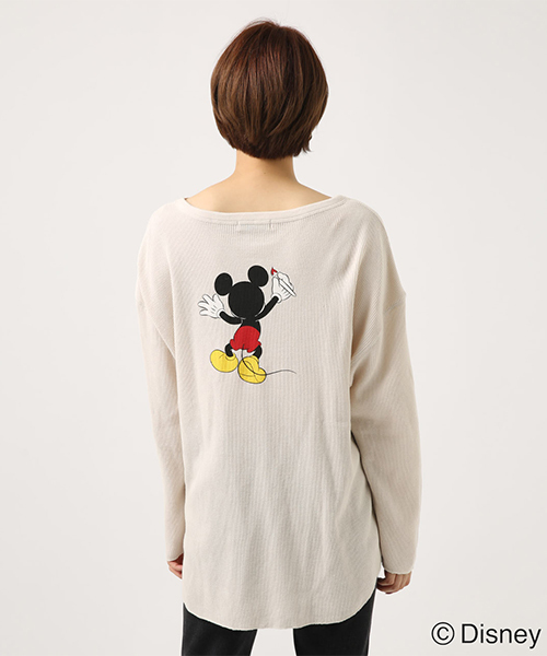 AZUL by moussy(アズールバイマウジー)の「PAINT MICKEY サーマルプルオーバー(Tシャツ/カットソー・レディース・オフホワイト/ライトブラック・SMALL/MEDIUM)」の18枚目の写真