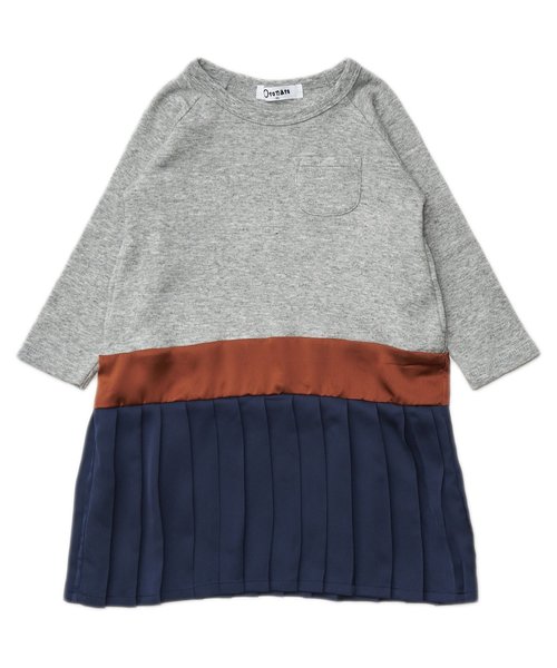 Otonato(オトナト)の「切り替えワンピース(ワンピース・キッズ・グレー/チャコール・90/100/110/120/130/95/140/80)」の2枚目の写真