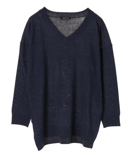 AMERICAN HOLIC(アメリカンホリック)の「・Vネックニットチュニック(チュニック・レディース・チャコールグレー/ブラック/ベージュ/ネイビー/ブラウン/ブルー/ホワイト系その他/キャメル・FREE)」の15枚目の写真