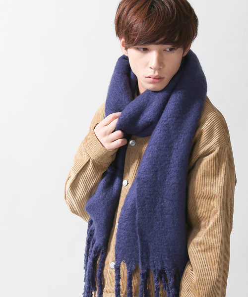 WEGO（ウィゴー）の「WEGO/ワイドフリンジストール（ストール/ショール・レディース・パープル/ネイビー/ブラウン/グレー/イエロー・FREE）」の10枚目の写真