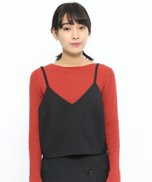 LAKOLE(ラコレ)の「レイヤーVネックビスチェ / LAKOLE(その他トップス・レディース・ピンク/チャコール/グリーン/マスタード・SMALL/MEDIUM)」の15枚目の写真