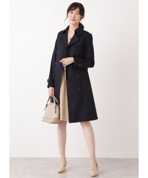 NATURAL BEAUTY BASIC（ナチュラルビューティーベーシック）の「【美人百花 3月号掲載】ベーシックトレンチ（トレンチコート・レディース・ベージュ/ネイビー・SMALL/MEDIUM/LARGE）」の11枚目の写真
