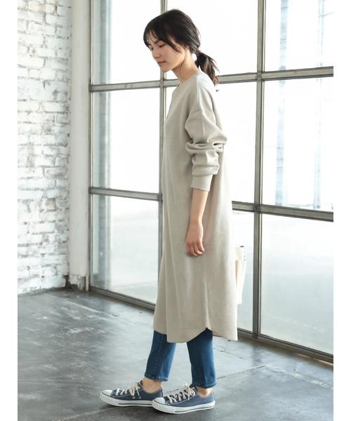 AMERICAN HOLIC（アメリカンホリック）の「ヘンリーネックワッフルマキシワンピース（ワンピース・レディース・チャコールグレー/グレー系その他/ベージュ系その他・M/L）」の20枚目の写真