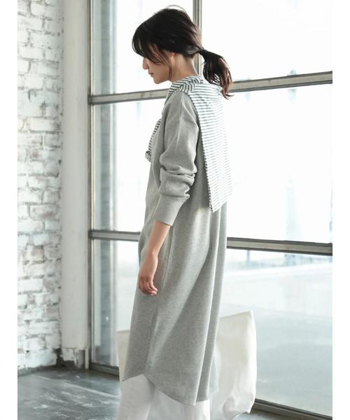 AMERICAN HOLIC（アメリカンホリック）の「ヘンリーネックワッフルマキシワンピース（ワンピース・レディース・チャコールグレー/グレー系その他/ベージュ系その他・M/L）」の16枚目の写真