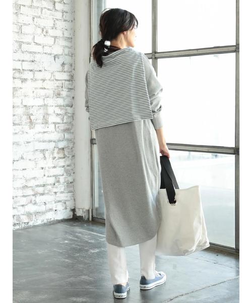 AMERICAN HOLIC（アメリカンホリック）の「ヘンリーネックワッフルマキシワンピース（ワンピース・レディース・チャコールグレー/グレー系その他/ベージュ系その他・M/L）」の13枚目の写真