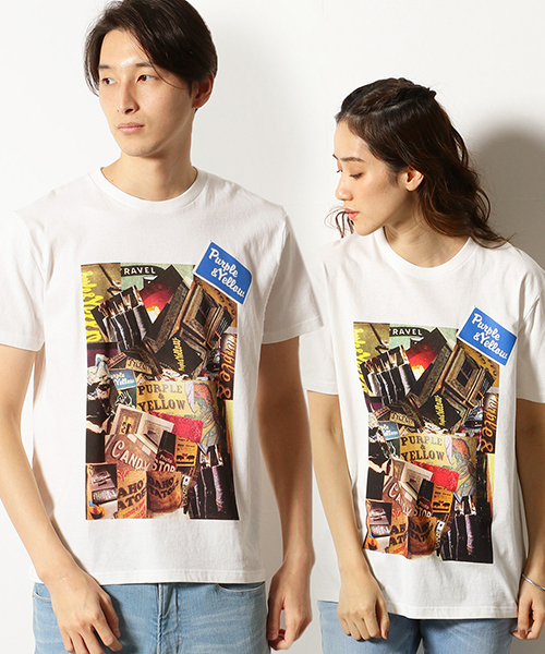 Purple&Yellow（パープルアンドイエロー）の「フォトプリント半袖Tシャツ（Tシャツ/カットソー・メンズ・ホワイト/アイボリー・SMALL/MEDIUM/LARGE/X-LARGE/X-SMALL）」の2枚目の写真