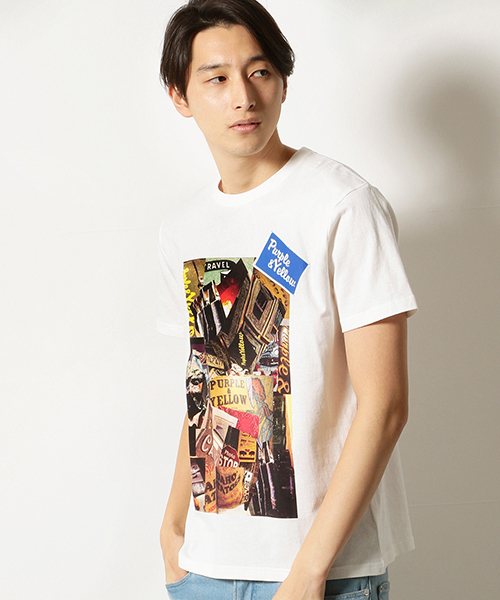 Purple&Yellow（パープルアンドイエロー）の「フォトプリント半袖Tシャツ（Tシャツ/カットソー・メンズ・ホワイト/アイボリー・SMALL/MEDIUM/LARGE/X-LARGE/X-SMALL）」の17枚目の写真
