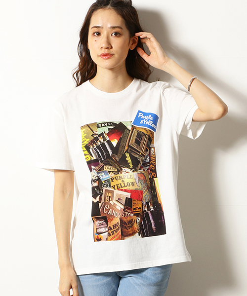 Purple&Yellow（パープルアンドイエロー）の「フォトプリント半袖Tシャツ（Tシャツ/カットソー・メンズ・ホワイト/アイボリー・SMALL/MEDIUM/LARGE/X-LARGE/X-SMALL）」の7枚目の写真