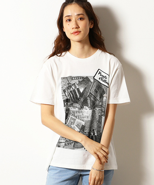 Purple&Yellow（パープルアンドイエロー）の「フォトプリント半袖Tシャツ（Tシャツ/カットソー・メンズ・ホワイト/アイボリー・SMALL/MEDIUM/LARGE/X-LARGE/X-SMALL）」の6枚目の写真