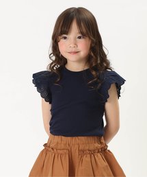 apres les cours | 袖レースＴシャツ_接触冷感(Tシャツ/カットソー)