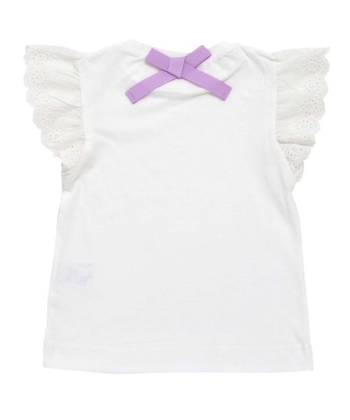 apres les cours(アプレレクール)の「袖レースTシャツ_接触冷感(Tシャツ/カットソー・キッズ・ミント/ネイビー/オフホワイト/ローズ・80/90/100/110/120/130/140)」の15枚目の写真