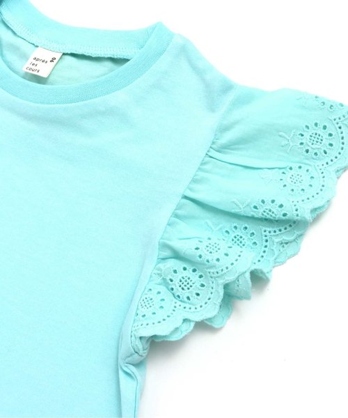 apres les cours(アプレレクール)の「袖レースTシャツ_接触冷感(Tシャツ/カットソー・キッズ・ミント/ネイビー/オフホワイト/ローズ・80/90/100/110/120/130/140)」の19枚目の写真