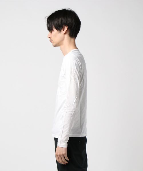 CAMBIO（カンビオ）の「mlt1131-VネックロングＴシャツ（Tシャツ/カットソー・メンズ・オフホワイト/ブラック/グレー・SMALL/MEDIUM/LARGE）」の4枚目の写真