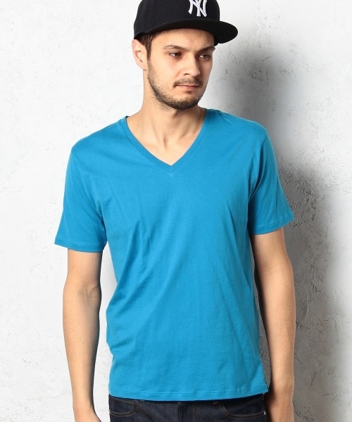 green label relaxing（グリーンレーベルリラクシング）の「◎GIZA/C V/N S/S Tシャツ  ◆（Tシャツ/カットソー・メンズ・ネイビー/グレー/コバルトブルー/ホワイト/ブラック/レッド/ケリー/イエロー/ワインレッド/ダークグリーン・MEDIUM/SMALL/LARGE/X-LARGE）」の7枚目の写真