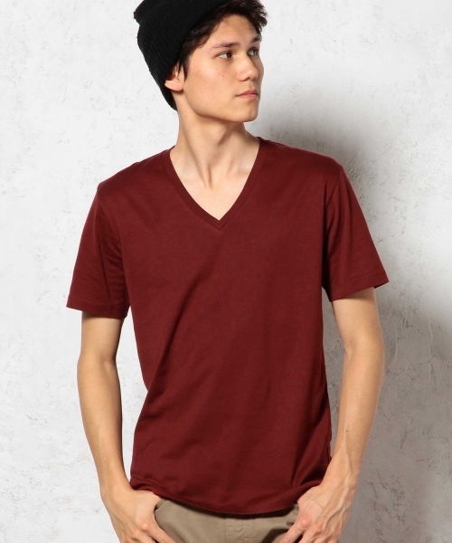 green label relaxing（グリーンレーベルリラクシング）の「◎GIZA/C V/N S/S Tシャツ  ◆（Tシャツ/カットソー・メンズ・ネイビー/グレー/コバルトブルー/ホワイト/ブラック/レッド/ケリー/イエロー/ワインレッド/ダークグリーン・MEDIUM/SMALL/LARGE/X-LARGE）」の10枚目の写真