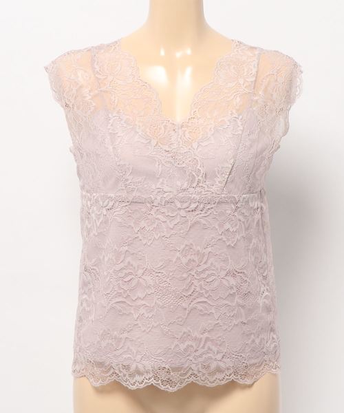 natural couture(ナチュラルクチュール)の「カシュクールレースインナー(キャミソール・レディース・ピンク/ブラック/グレイッシュベージュ/オフホワイト/ミント・FREE)」の5枚目の写真