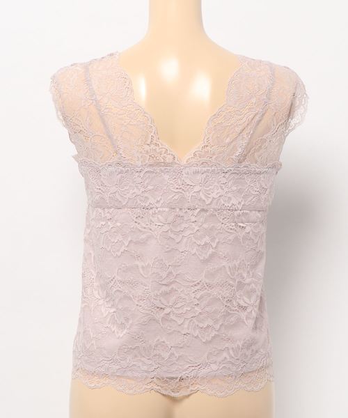 natural couture(ナチュラルクチュール)の「カシュクールレースインナー(キャミソール・レディース・ピンク/ブラック/グレイッシュベージュ/オフホワイト/ミント・FREE)」の6枚目の写真