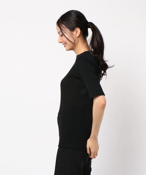 IENA(イエナ)の「TWW ベーシックリブ クルーネック ハーフスリーブ◆(Tシャツ/カットソー・レディース・ホワイト/ブラック/ピンク・FREE)」の4枚目の写真