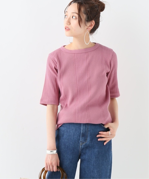 IENA(イエナ)の「TWW ベーシックリブ クルーネック ハーフスリーブ◆(Tシャツ/カットソー・レディース・ホワイト/ブラック/ピンク・FREE)」の3枚目の写真