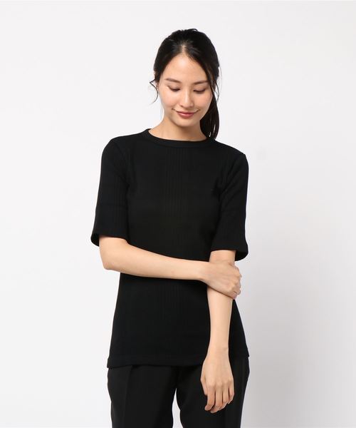 IENA(イエナ)の「TWW ベーシックリブ クルーネック ハーフスリーブ◆(Tシャツ/カットソー・レディース・ホワイト/ブラック/ピンク・FREE)」の7枚目の写真