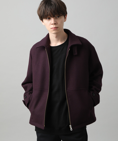 JUNRED（ジュンレッド）の「ウールブレンドジップアップブルゾン（ブルゾン・メンズ・ブラック/ベージュ/パープル・S/M/L）」の3枚目の写真