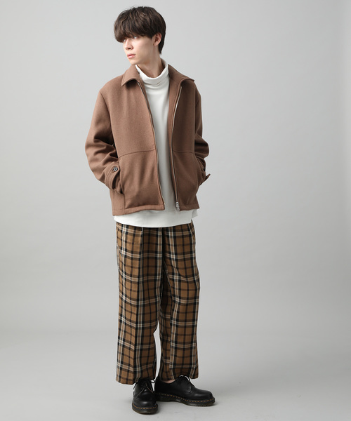 JUNRED（ジュンレッド）の「ウールブレンドジップアップブルゾン（ブルゾン・メンズ・ブラック/ベージュ/パープル・S/M/L）」の5枚目の写真