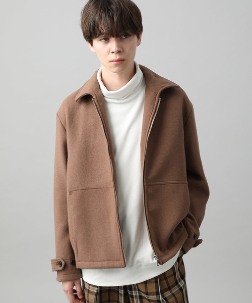 JUNRED（ジュンレッド）の「ウールブレンドジップアップブルゾン（ブルゾン・メンズ・ブラック/ベージュ/パープル・S/M/L）」の12枚目の写真