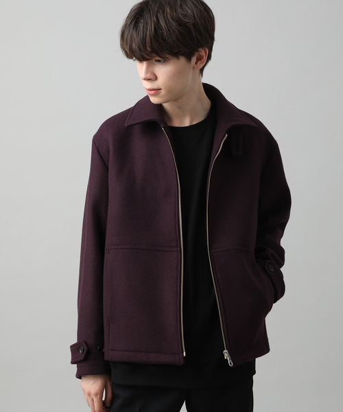 JUNRED（ジュンレッド）の「ウールブレンドジップアップブルゾン（ブルゾン・メンズ・ブラック/ベージュ/パープル・S/M/L）」の10枚目の写真