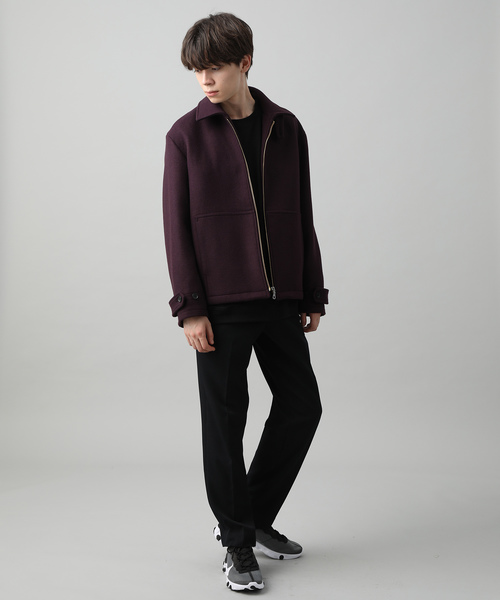 JUNRED（ジュンレッド）の「ウールブレンドジップアップブルゾン（ブルゾン・メンズ・ブラック/ベージュ/パープル・S/M/L）」の6枚目の写真