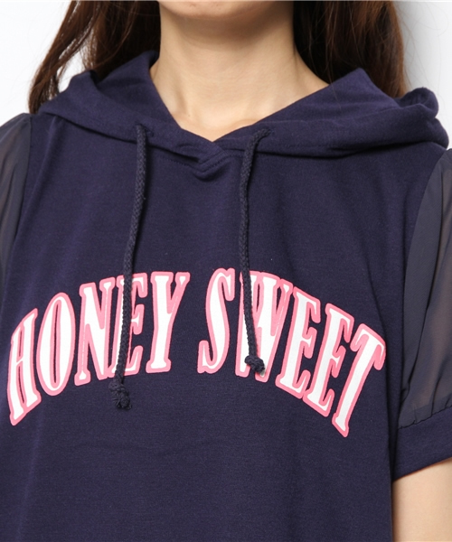 one after another NICE CLAUP（ワンアフターアナザーナイスクラップ）の「【ヒルナンデス紹介商品　ナイスクラップ】パーカー異素材ワンピース（パーカー・レディース・オフホワイト/ネイビー/パープル・FREE）」の10枚目の写真