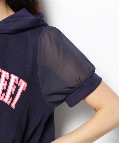 one after another NICE CLAUP（ワンアフターアナザーナイスクラップ）の「【ヒルナンデス紹介商品　ナイスクラップ】パーカー異素材ワンピース（パーカー・レディース・オフホワイト/ネイビー/パープル・FREE）」の9枚目の写真