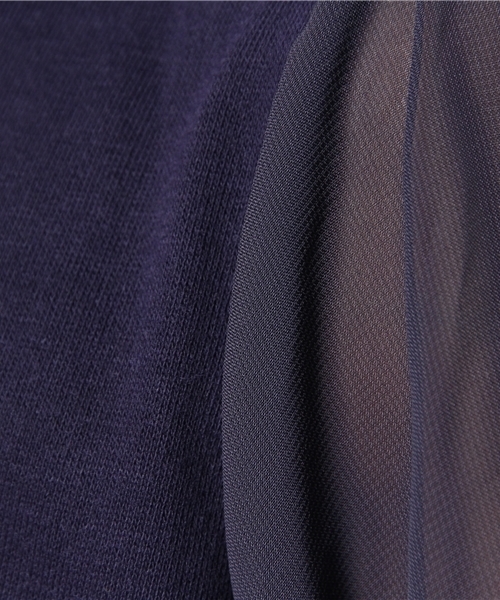 one after another NICE CLAUP（ワンアフターアナザーナイスクラップ）の「【ヒルナンデス紹介商品　ナイスクラップ】パーカー異素材ワンピース（パーカー・レディース・オフホワイト/ネイビー/パープル・FREE）」の6枚目の写真