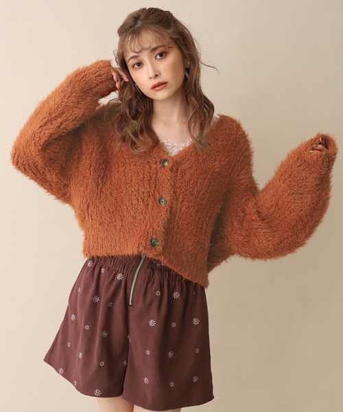 one after another NICE CLAUP（ワンアフターアナザーナイスクラップ）の「フェザーニットカーディガン（カーディガン/ボレロ・レディース・アイボリー/ミント/ラベンダー/オレンジ・FREE）」の11枚目の写真