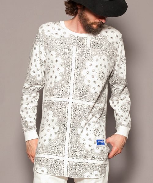 MONKEY TIME(モンキータイム)の「MT ∴ 40サーマル ペイズリー ロング Tシャツ ◆(Tシャツ/カットソー・メンズ・その他1・LARGE/MEDIUM/SMALL)」の1枚目の写真