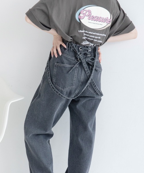 Mysa&Liina（ミーサリーナ）の「バックレースデニムパンツ（デニムパンツ・レディース・ブルー/オフホワイト/サックスブルー/ベージュ/ブラウン/ブラック・M）」の7枚目の写真