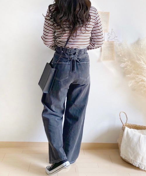 Mysa&Liina（ミーサリーナ）の「バックレースデニムパンツ（デニムパンツ・レディース・ブルー/オフホワイト/サックスブルー/ベージュ/ブラウン/ブラック・M）」の19枚目の写真
